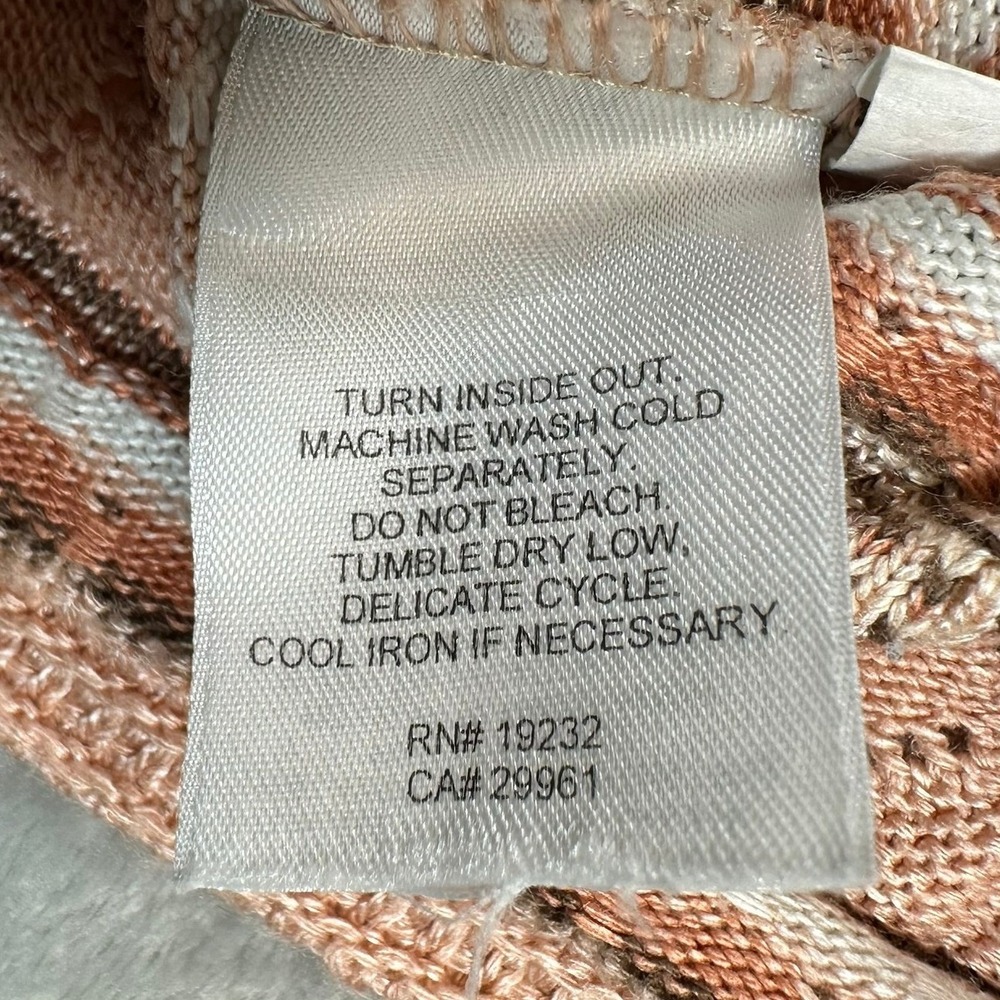 Alfred Dunner Knit Top Womens Small Peach Geometric Pointelle Short Sleeve Top - Picture 5 of 10